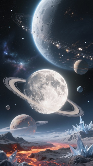 帮我生成20张关于月亮或者星球的图片预览效果