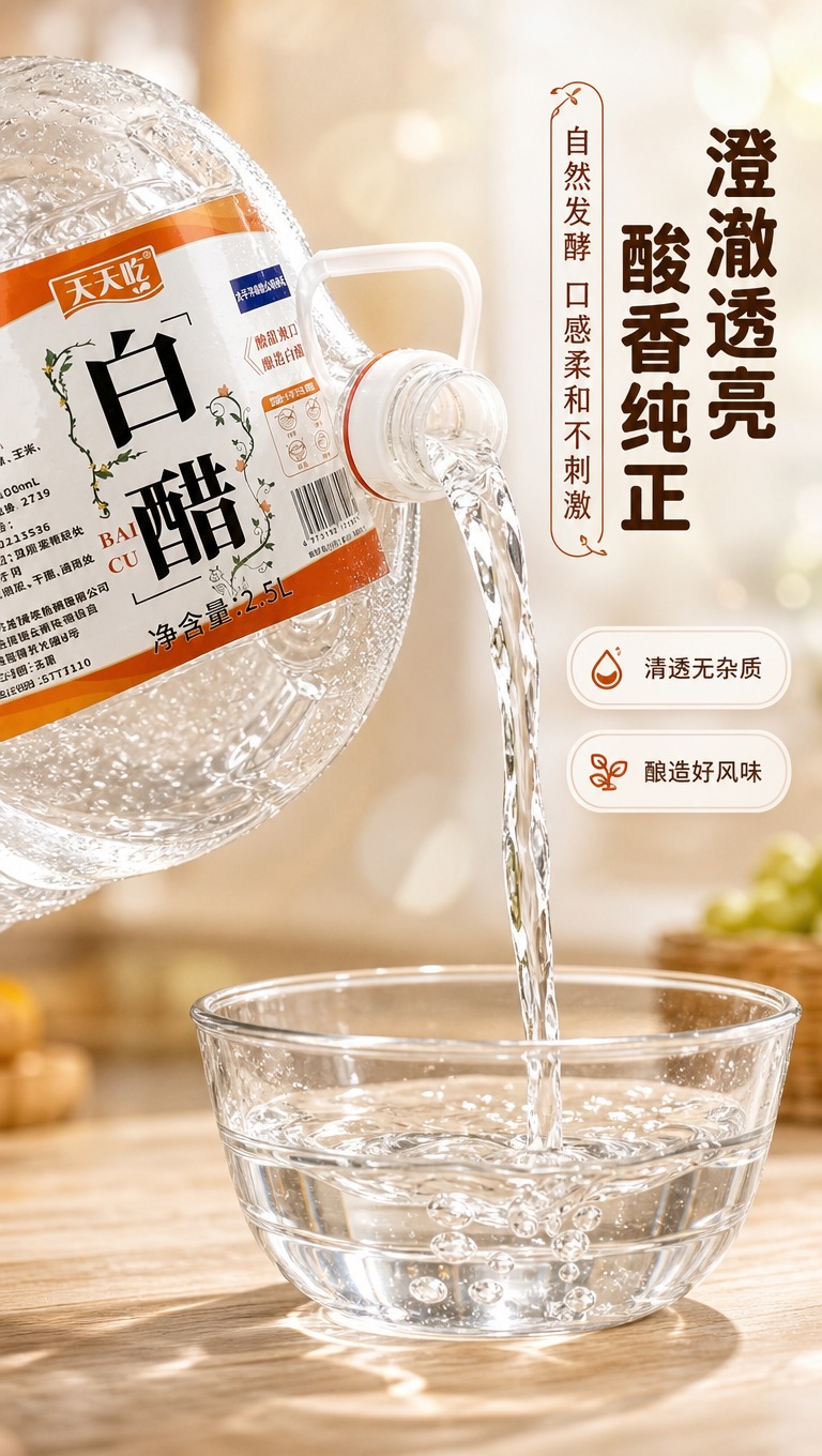 [商品] 使用【图1】天天吃酿造白醋2.5L桶装；保留透明塑料… - 图片创意预览