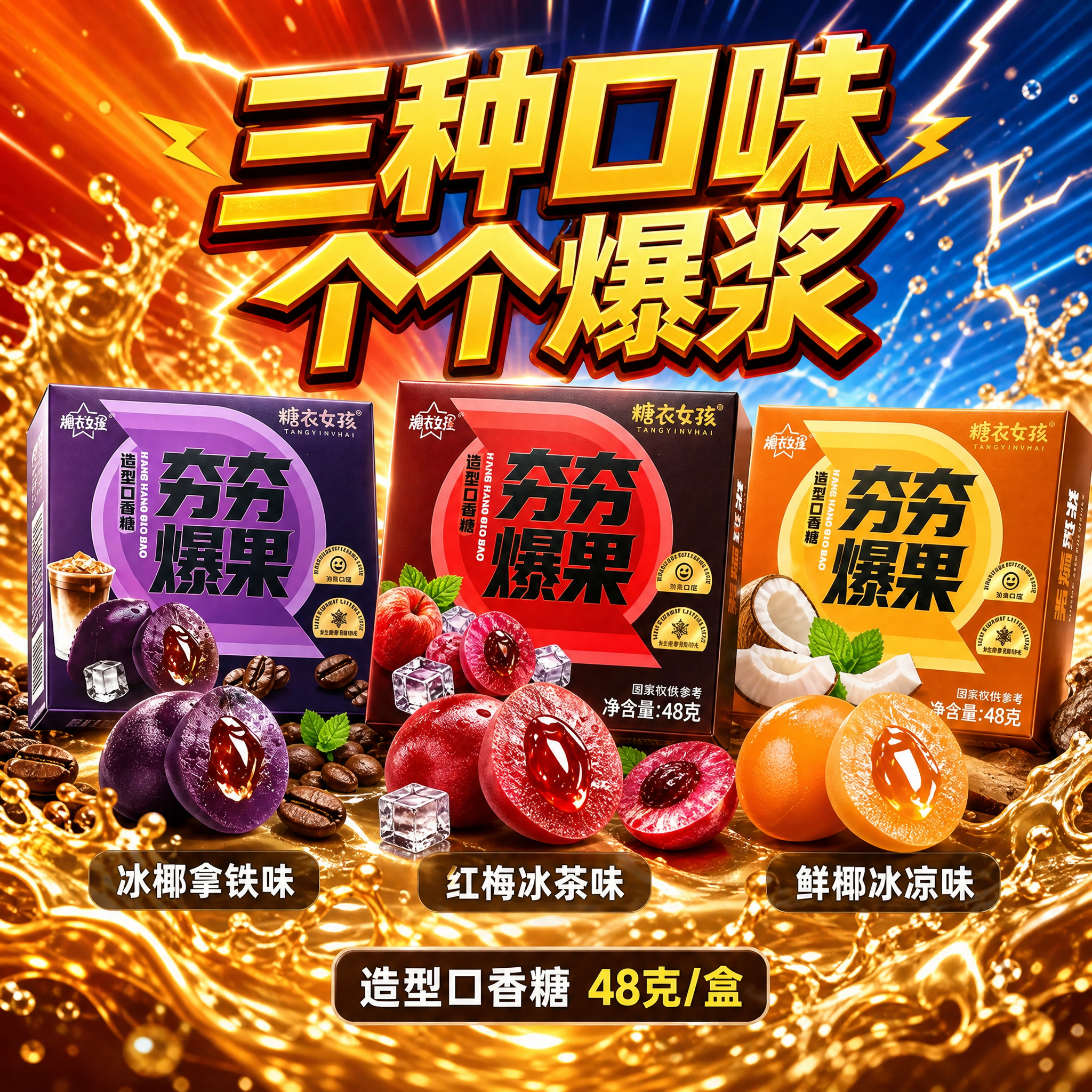 [主图-4] 多口味展示 全家福 SKU选择 [统一基调] 抖… - 图片创意预览