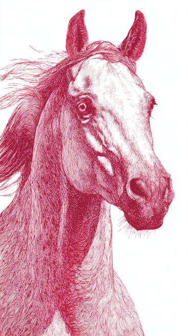 A well-built adult horse, with a clearly defined head, erect ears, bright and lively eyes, a long an预览效果