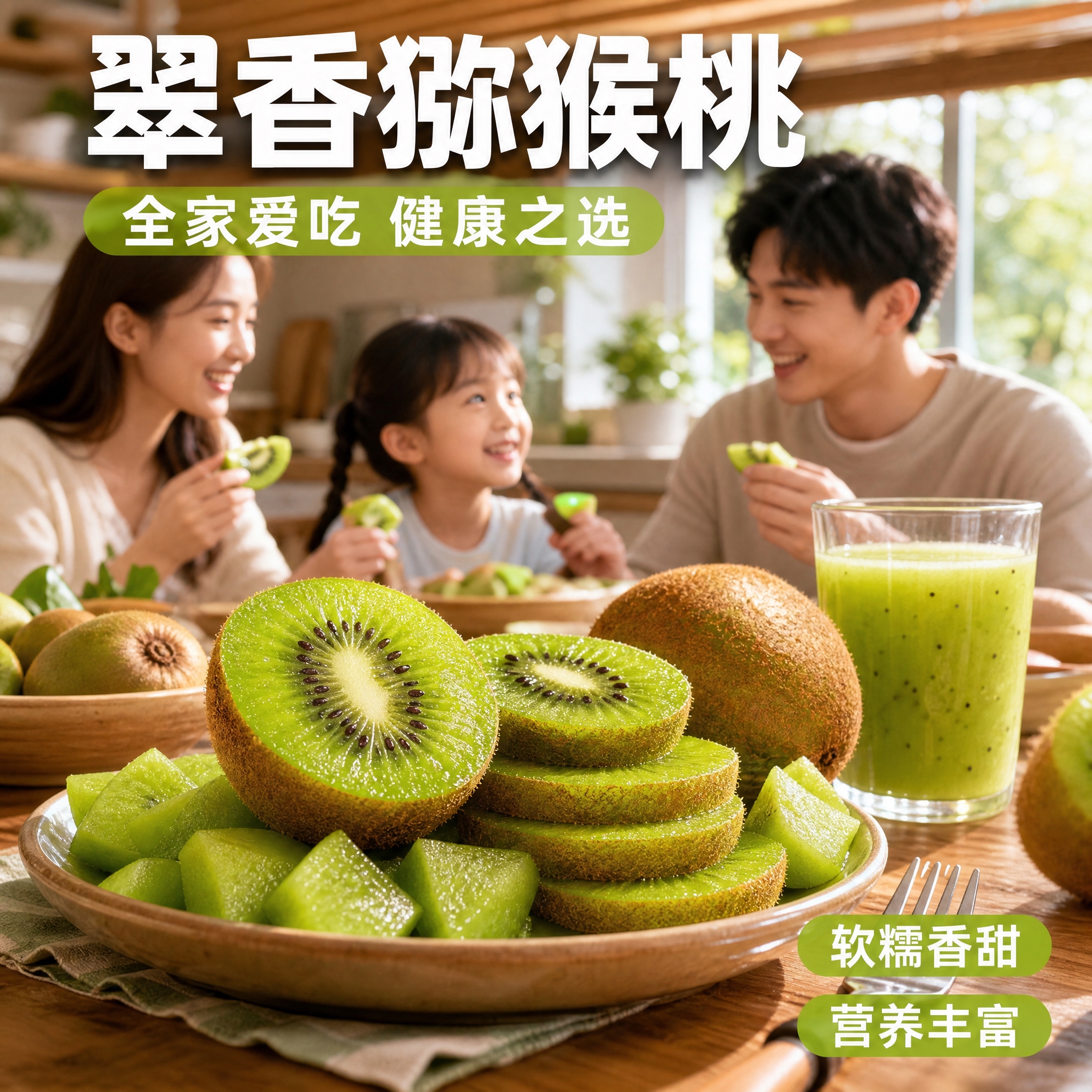 [主图-4] 场景与体验：翠香猕猴桃家庭食用场景图，主打全家分… - 图片创意预览