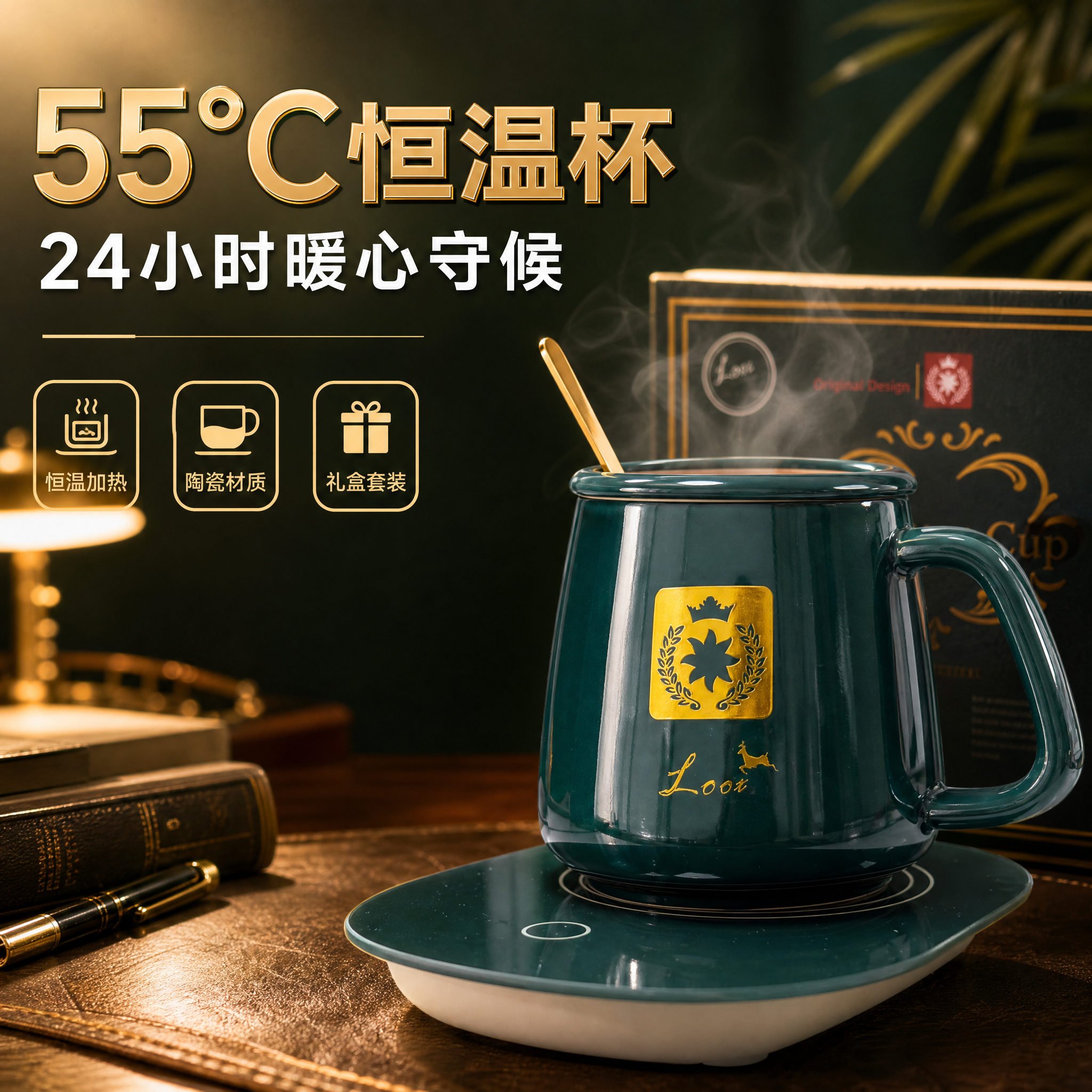 [主图-1] 首图场景沉浸型，55度恒温杯轻奢场景海报，抓眼球… - 图片创意预览