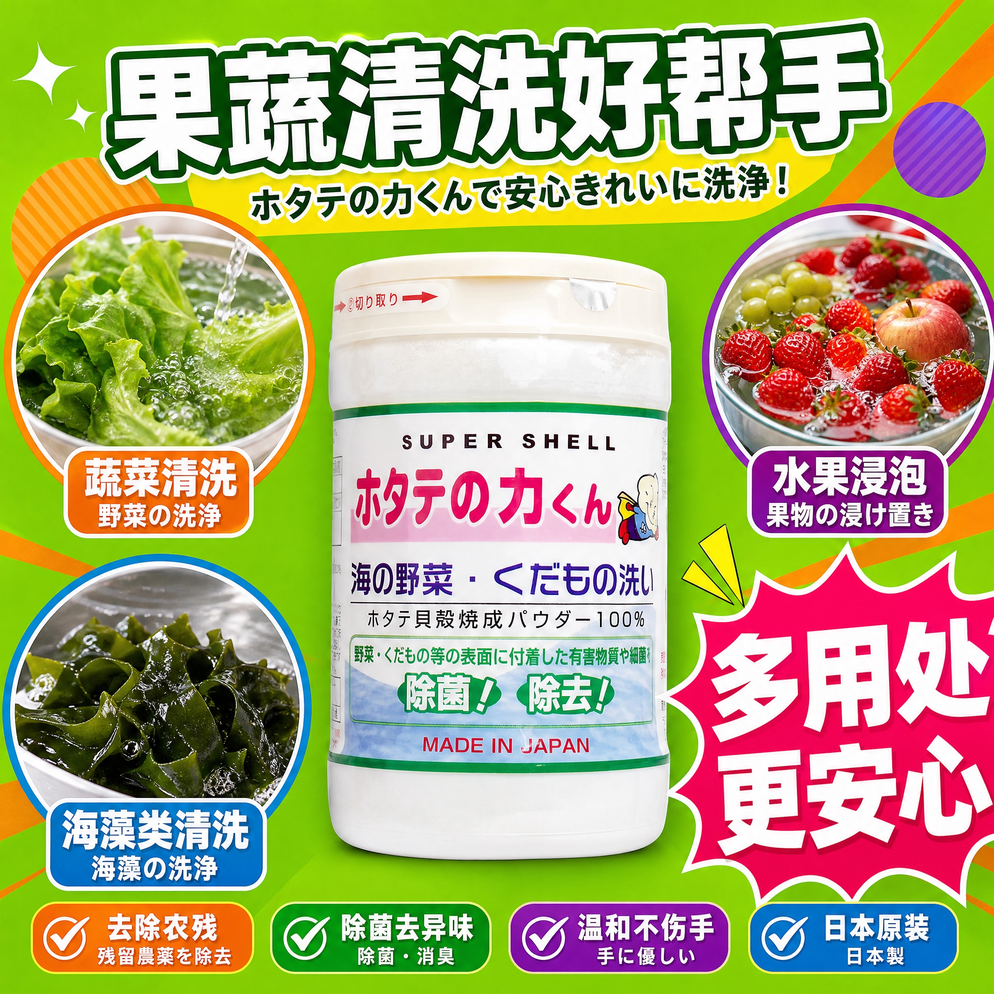 [主图-4] 使用场景与适用范围 果蔬清洗多场景展示。 [统一… - 图片创意预览
