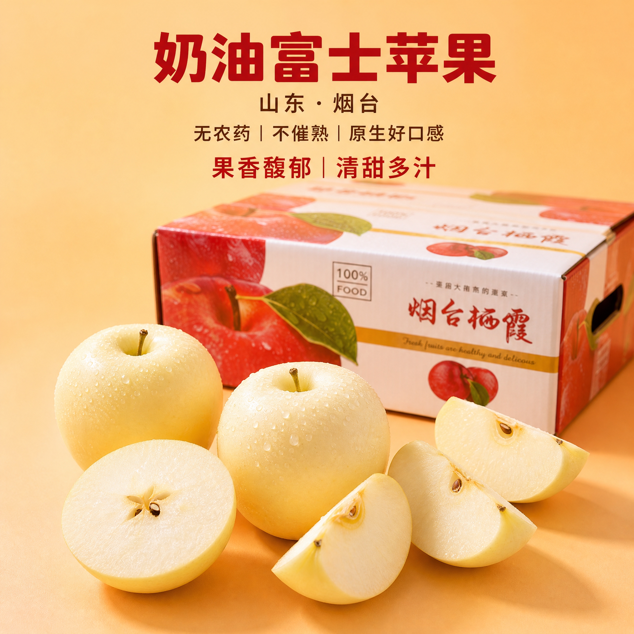 京东电商主图，800×800像素，1:1比例，极简暖橙色纯色背… - 图片创意预览