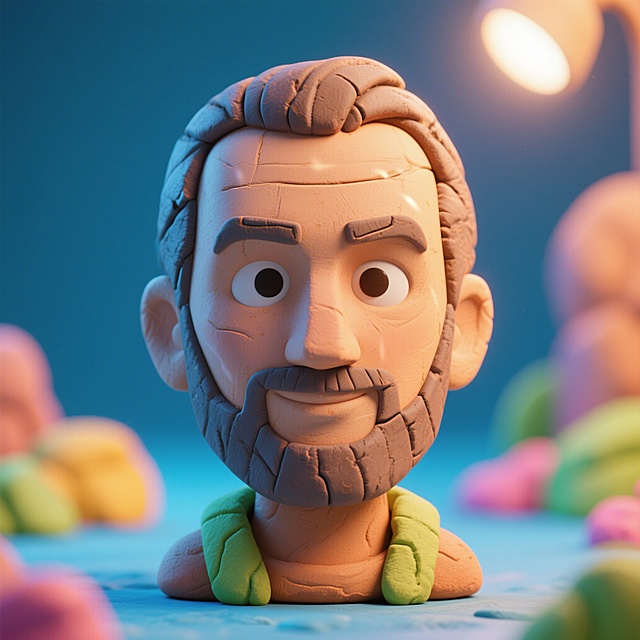 马斯克的3D粘土风格形象