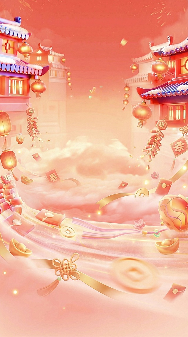 Add decorations to enhance the Chinese New Year atmosphere, using colors that don't stand out too much from the overall image.