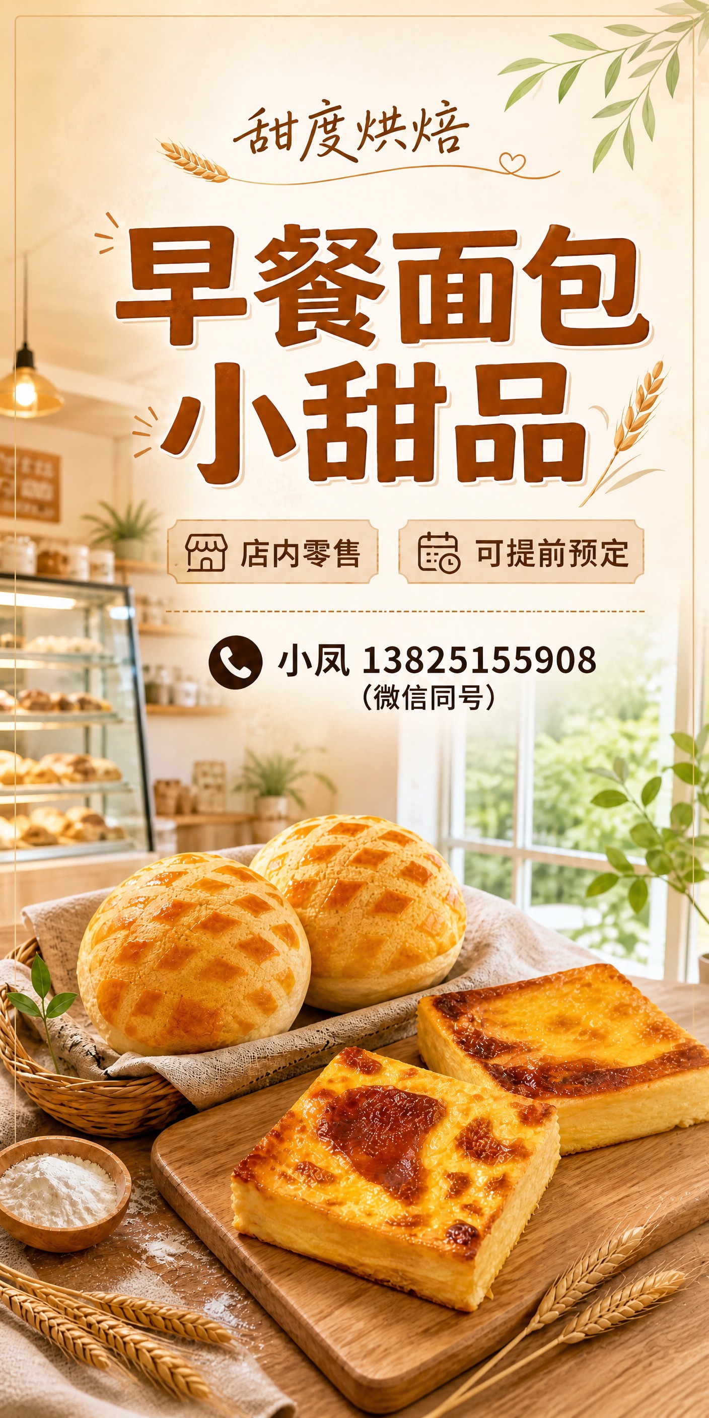 参考原图版式骨架与暖调烘焙氛围，将画面调整为竖版1:2超长幅比… - 图片创意预览