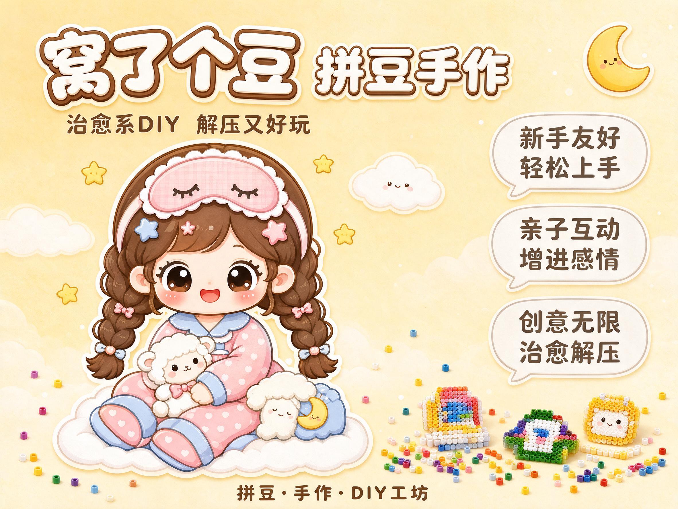 [商品] 使用【图1】窝了个豆品牌IP形象；保留穿粉色波点睡衣… - 图片创意预览