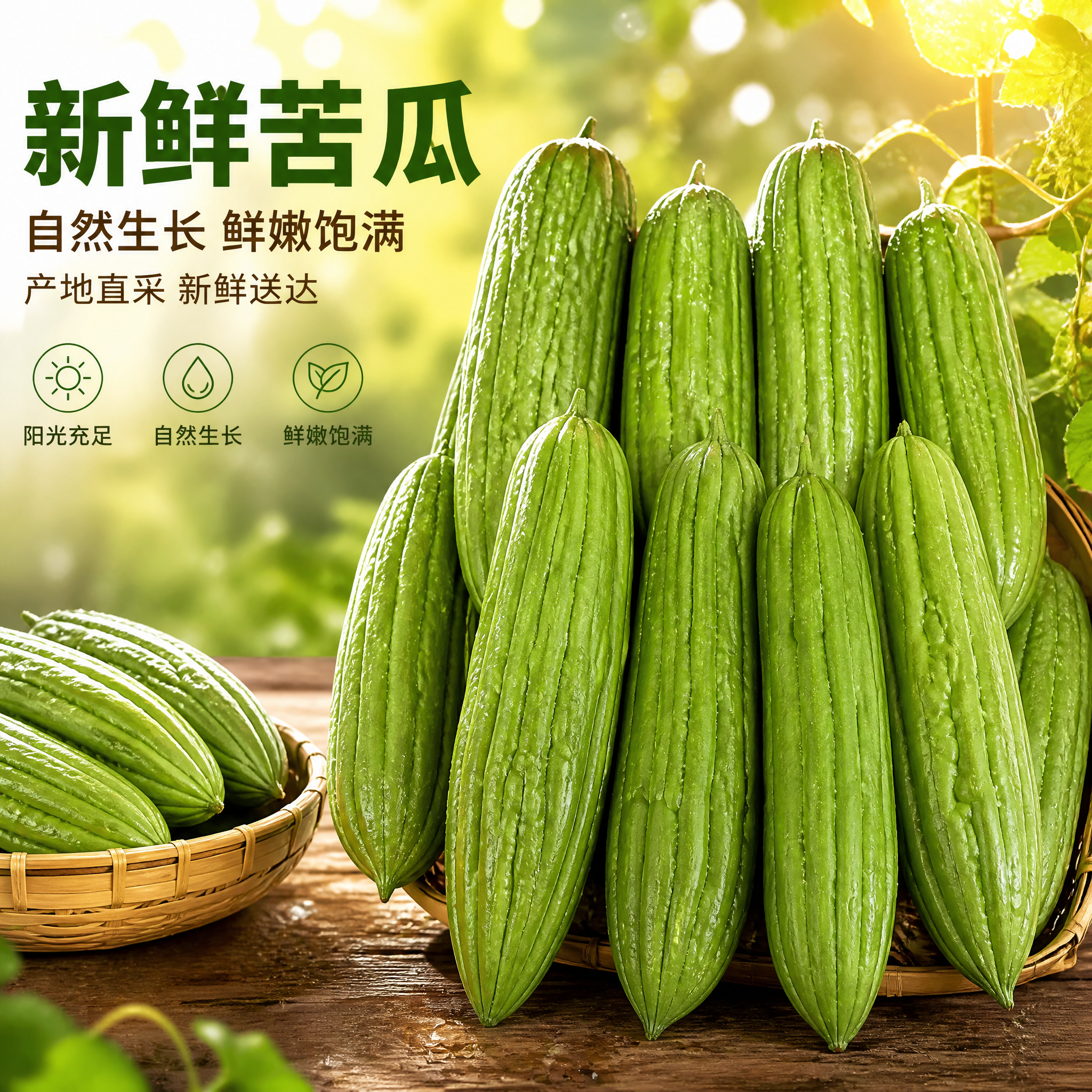 [主图-1] 苦瓜 首图点击率 突出真实自然新鲜的食欲感。 [… - 图片创意预览