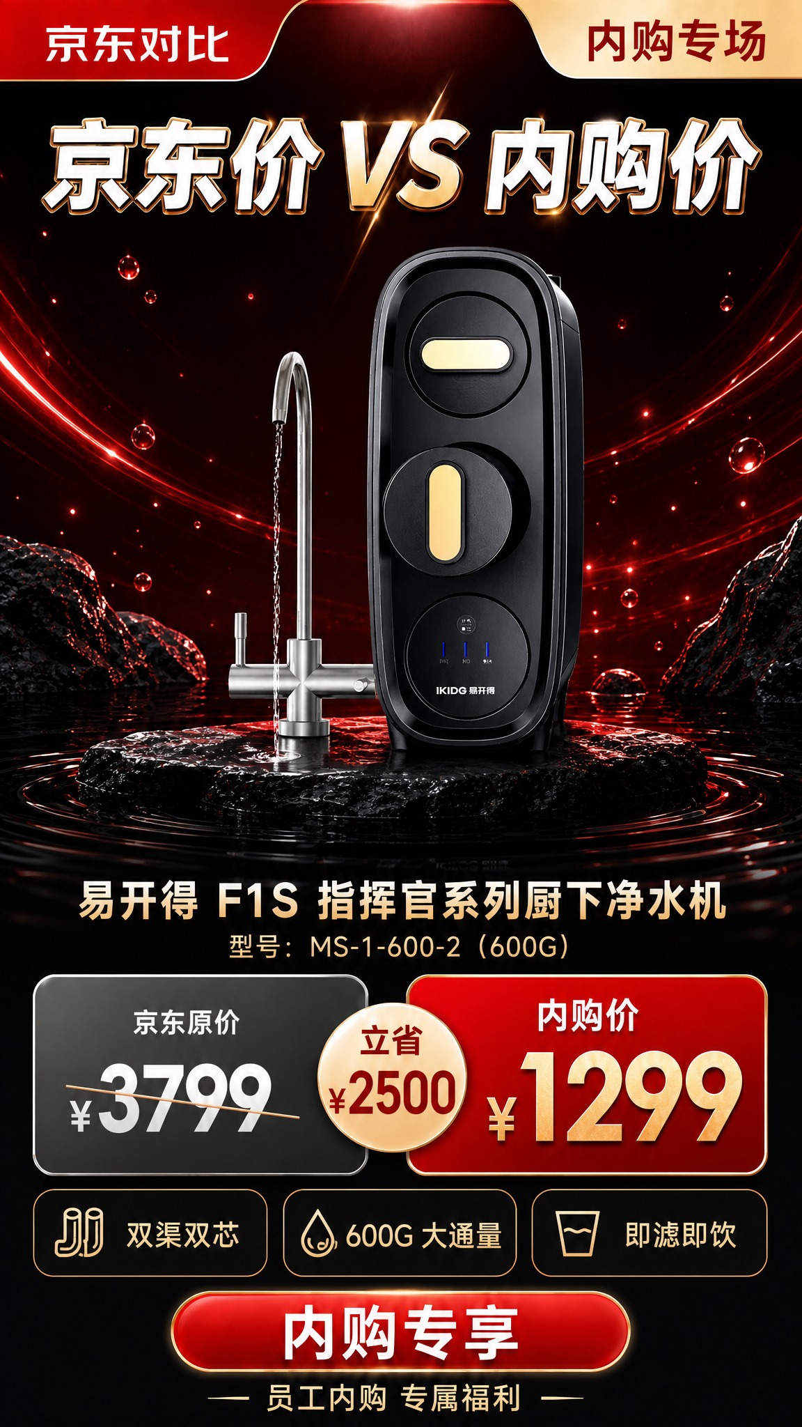 将上传的商品图制作成与参考模板同款版式的京东价格对比促销海报，… - 图片创意预览