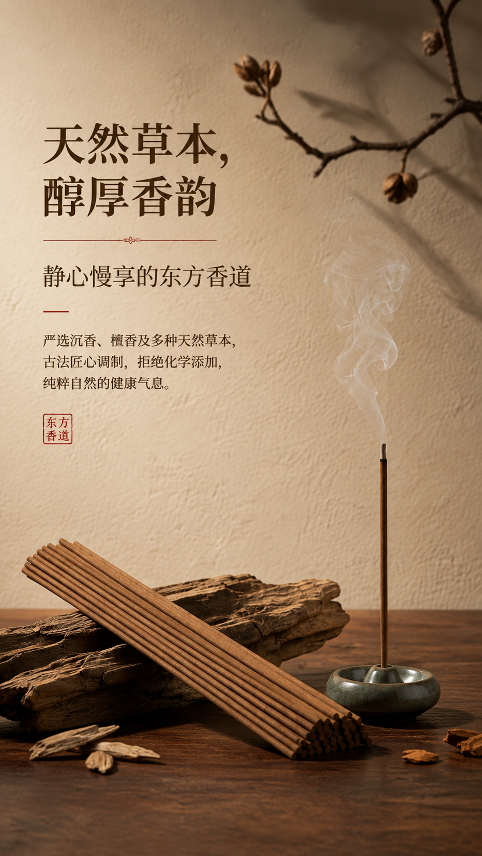 [商品] 使用【图3】线香与沉香木原料图；保留线香形态、颜色、… - 图片创意预览