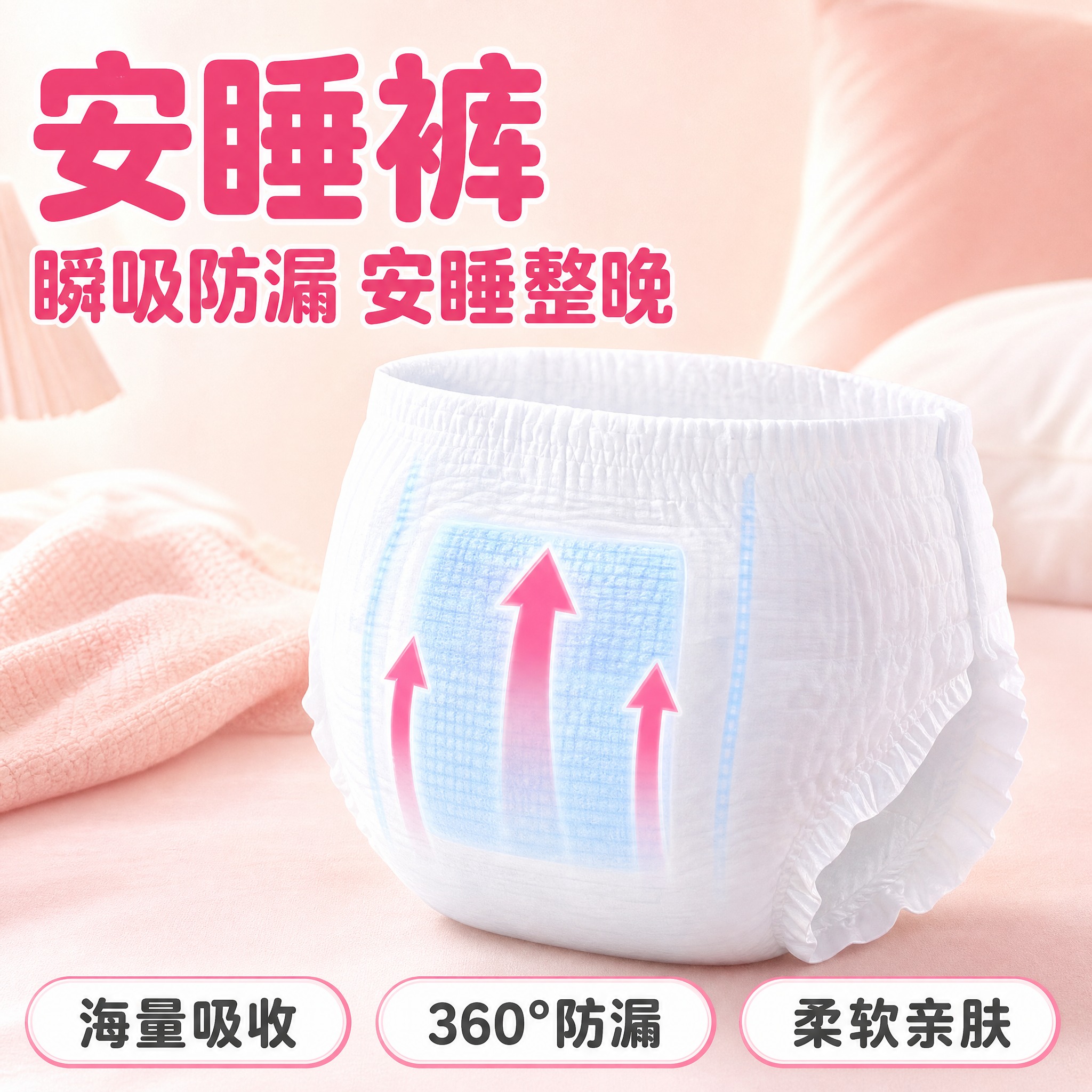 [主图-1] 安睡裤产品首图 突出瞬吸防漏核心卖点 拼多多风格… - 图片创意预览