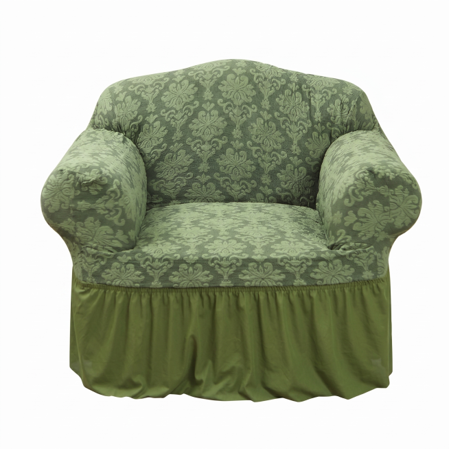 [Main Image 1] Pure white background centered product display for jacquard sofa cover.
[Atmosphere S预览效果