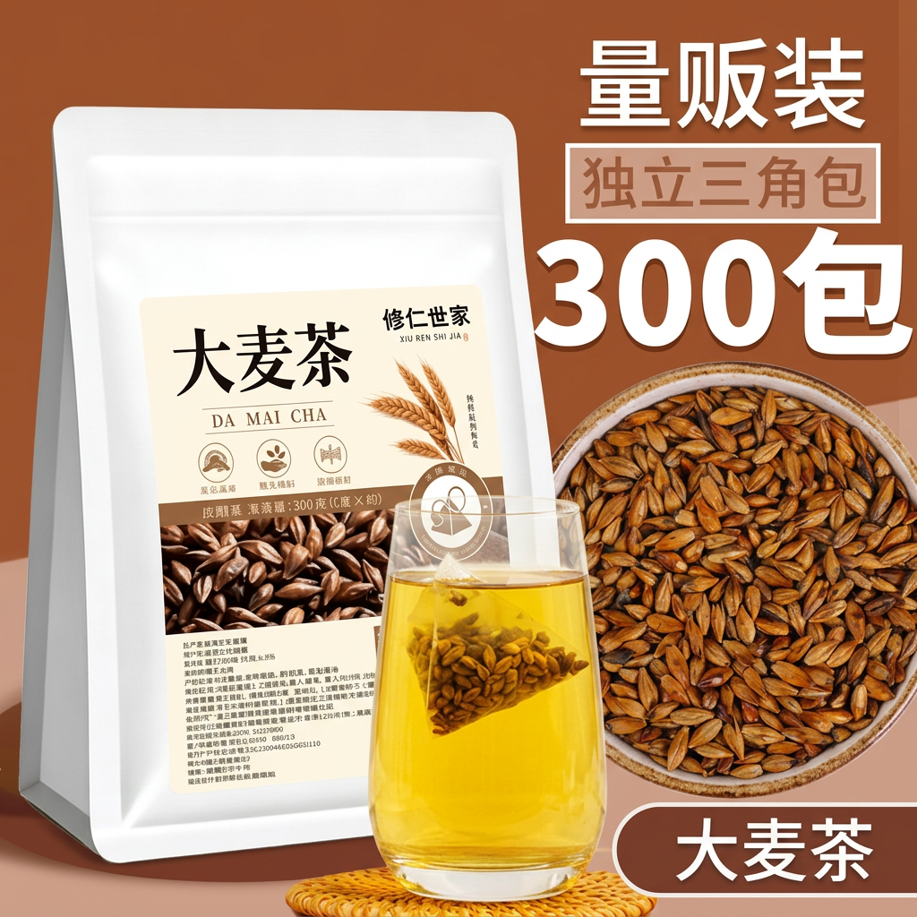 参考第一张图的电商主图构图与风格，以第二张图中的「修仁世家 大… - 图片创意预览