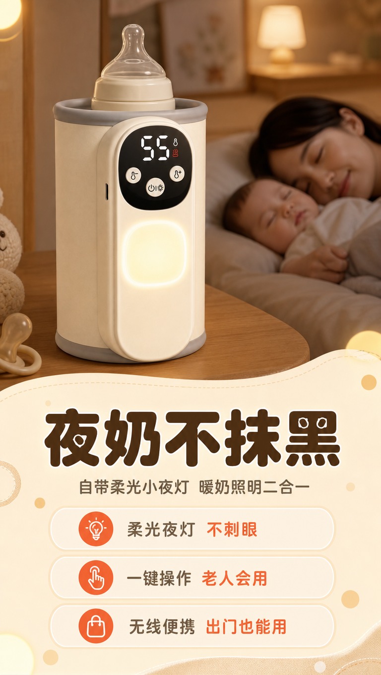 [商品] 使用【图1】米白色无线暖奶保温套；保留圆柱形筒状结构… - 图片创意预览