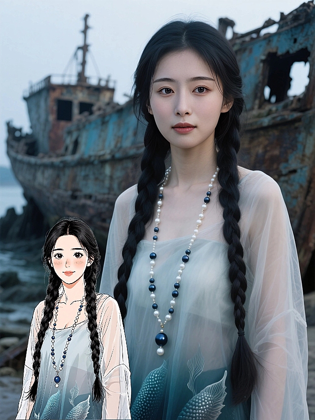 😎漫画风轻纱珍珠小姐姐打卡沉船遗址！
