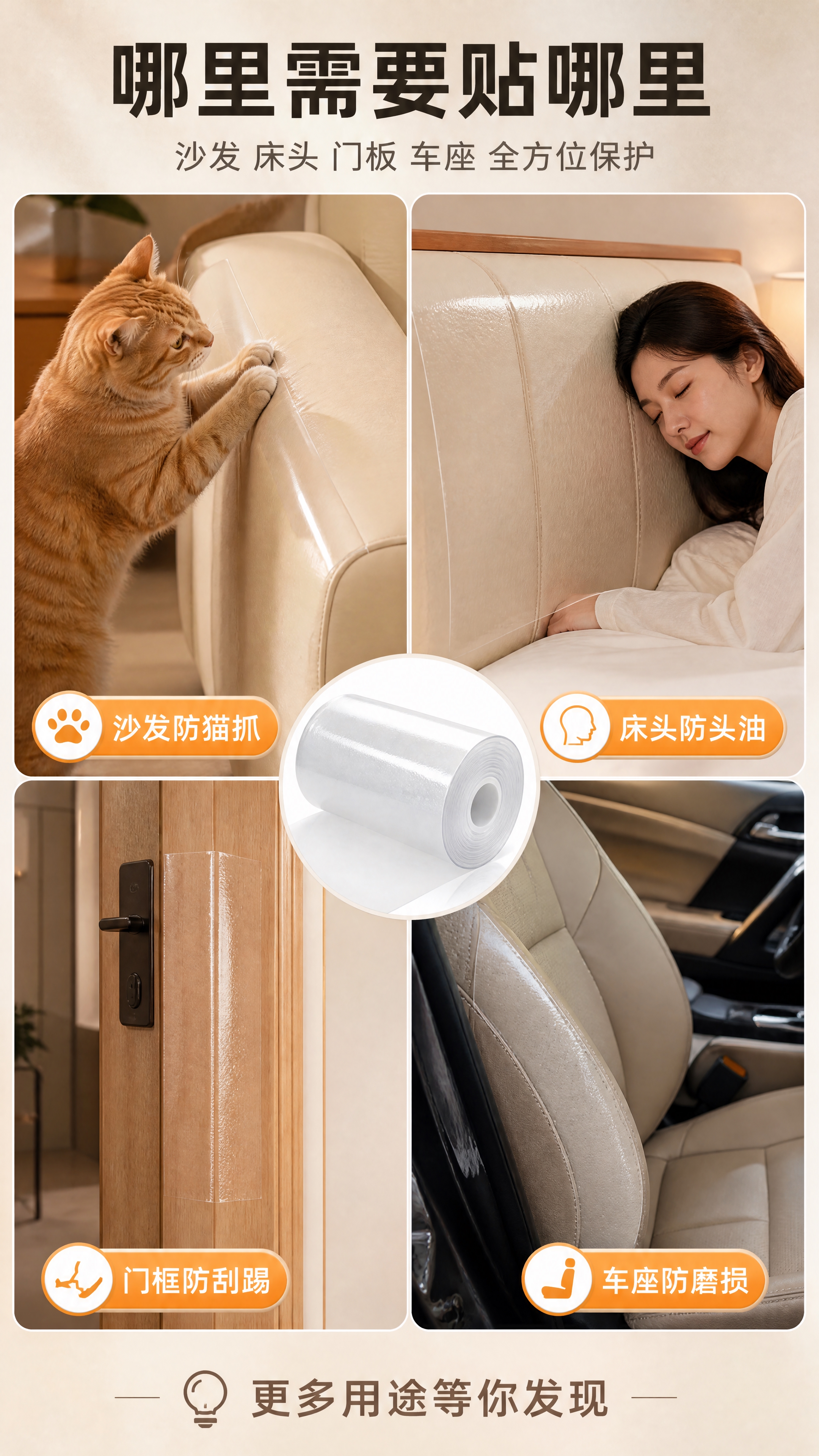 [商品] 使用【图2】PVC保护膜整卷主体，保留半透明白色卷装… - 图片创意预览