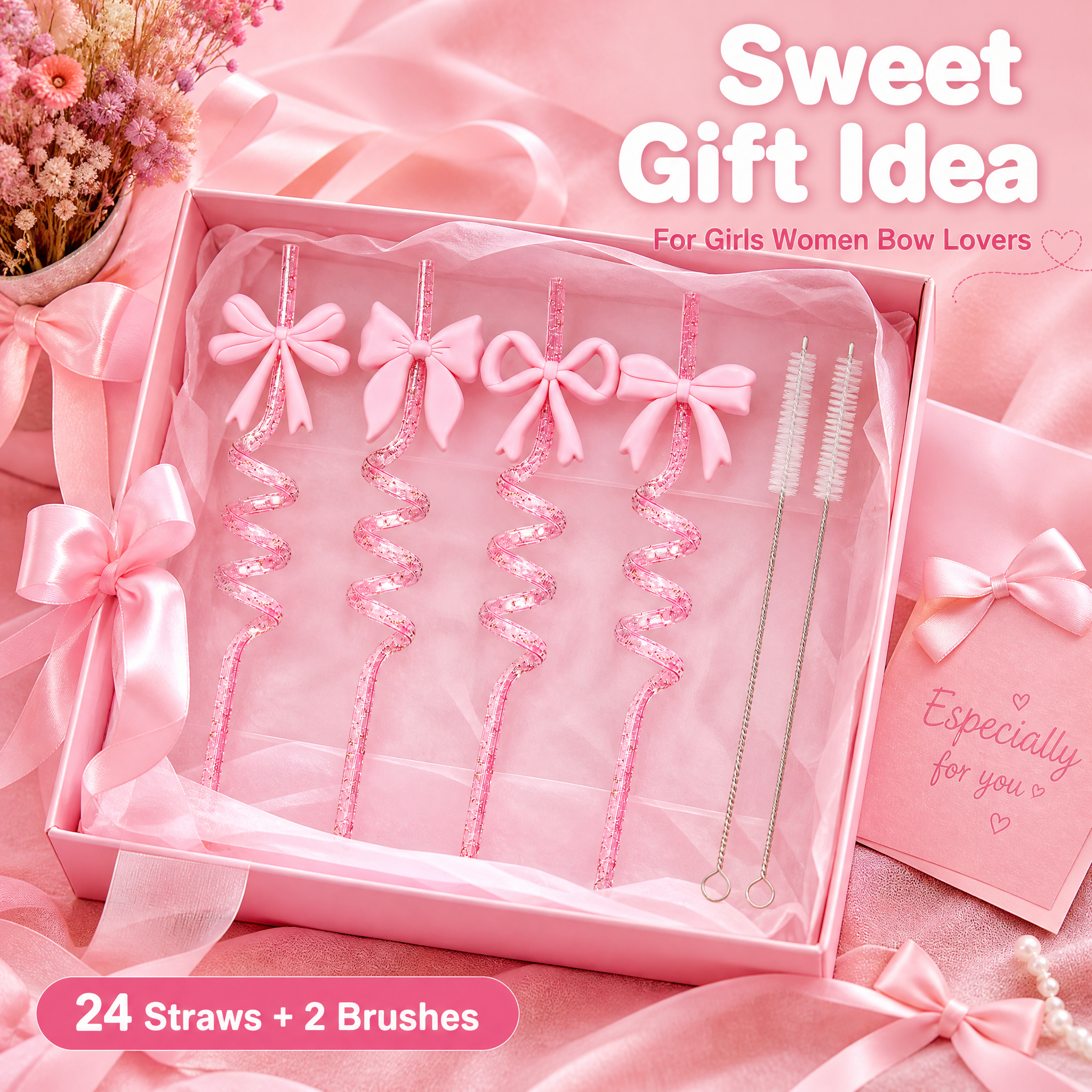 [主图-3] Pink Bow Glitter Curly S… - 图片创意预览