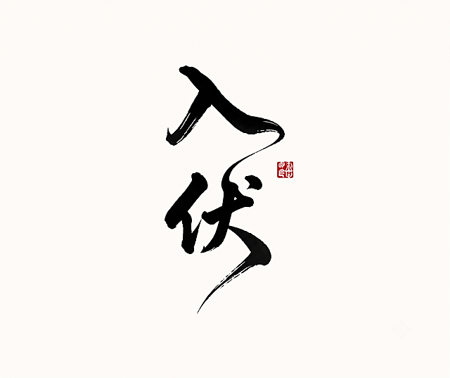 横向排版入伏两个字哦