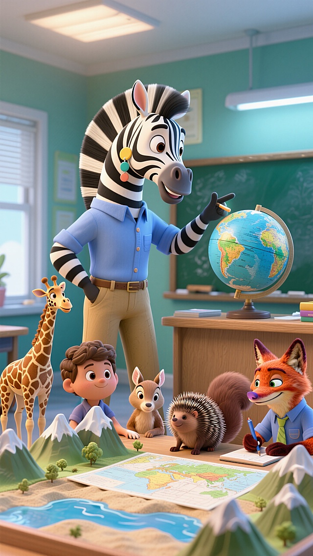 🦓斑马地理老师开讲，小动物探秘地形超嗨😎