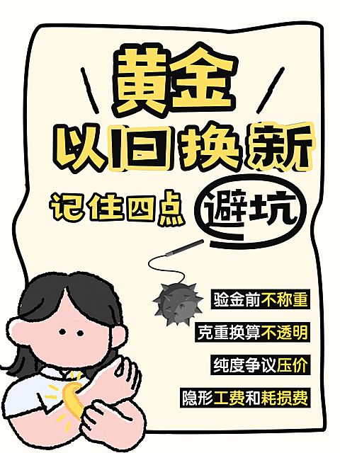 黄金以旧换新误区科普大字小红书封面