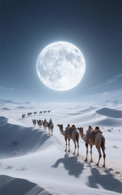 分析参考图，生成50张圆月的壁纸背景图。注意：每一张都是单独完整的图片，不要多张图拼接；每一张图中只能有一个月亮，不能有多个月亮同时存在。预览效果