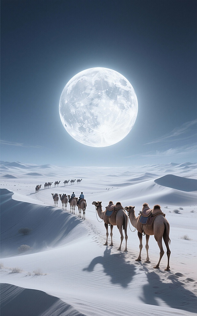 分析参考图，生成50张圆月的壁纸背景图。注意：每一张都是单独完整的图片，不要多张图拼接；每一张图中只能有一个月亮，不能有多个月亮同时存在。