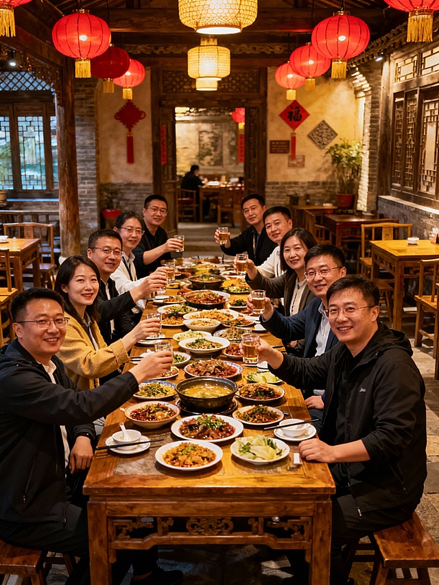 生成古北水镇公司团建图片，10张