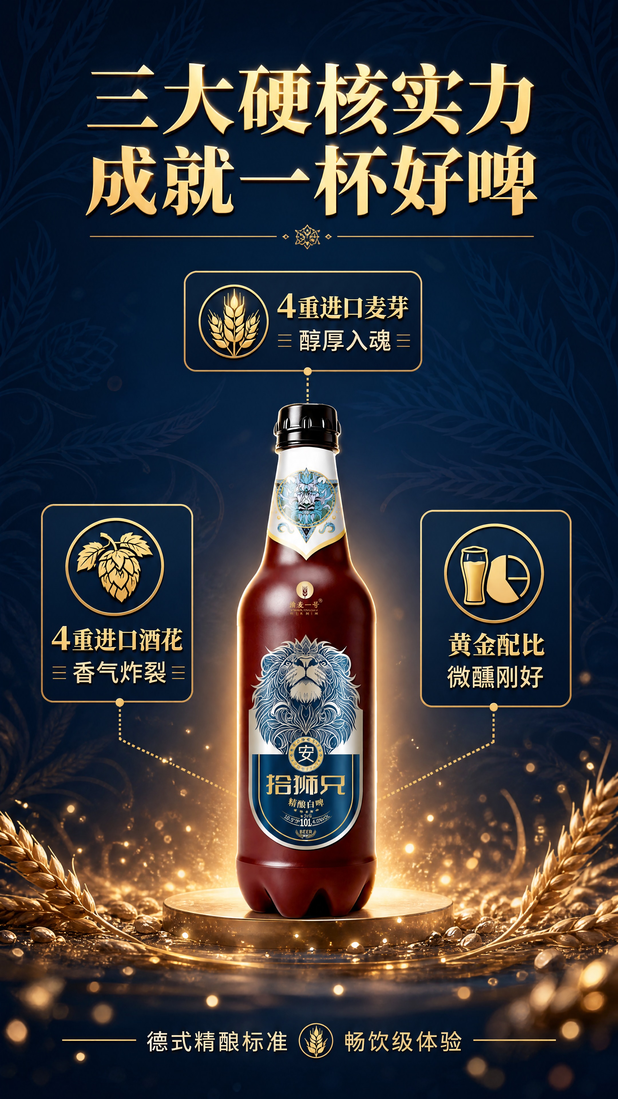 [商品] 使用【图1】渝麦一号·拾狮兄精酿白啤10L装；保留瓶… - 图片创意预览