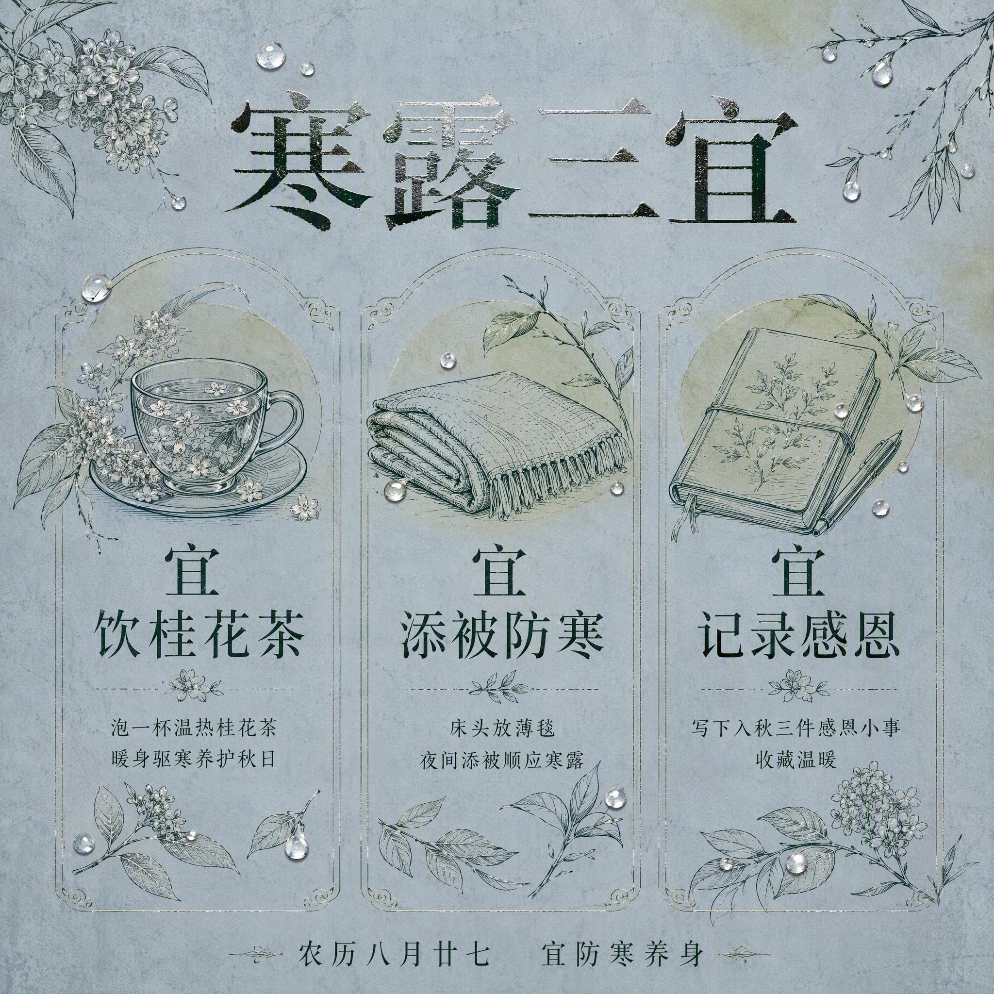 寒露节气电商主图，1:1正方形，淘宝天猫平台。参考图2的风格和… - 图片创意预览