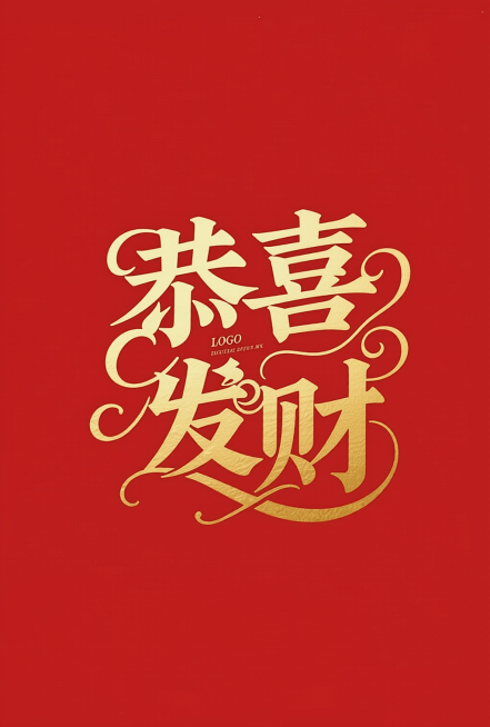 文字改成“恭喜发财”四个字预览效果