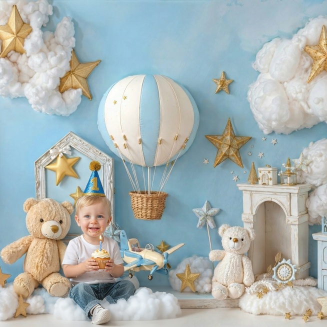 小孩在云的前面预览效果