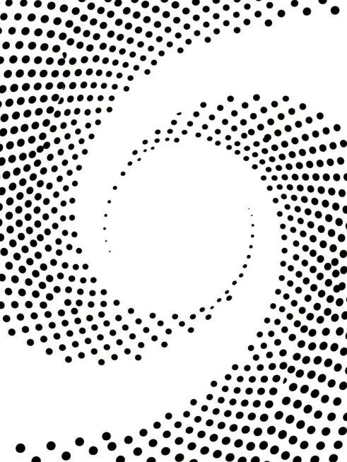 极简主义风格的抽象图案，由大量均匀分布的黑色小圆点组成流畅的波浪形曲线，圆点密度从曲线中心向两侧逐渐稀疏，形成自然的视觉渐变效果，整体构图简洁平衡，背景为纯白色，无其他元素干扰，呈现出干净利落的现代设计感。预览效果