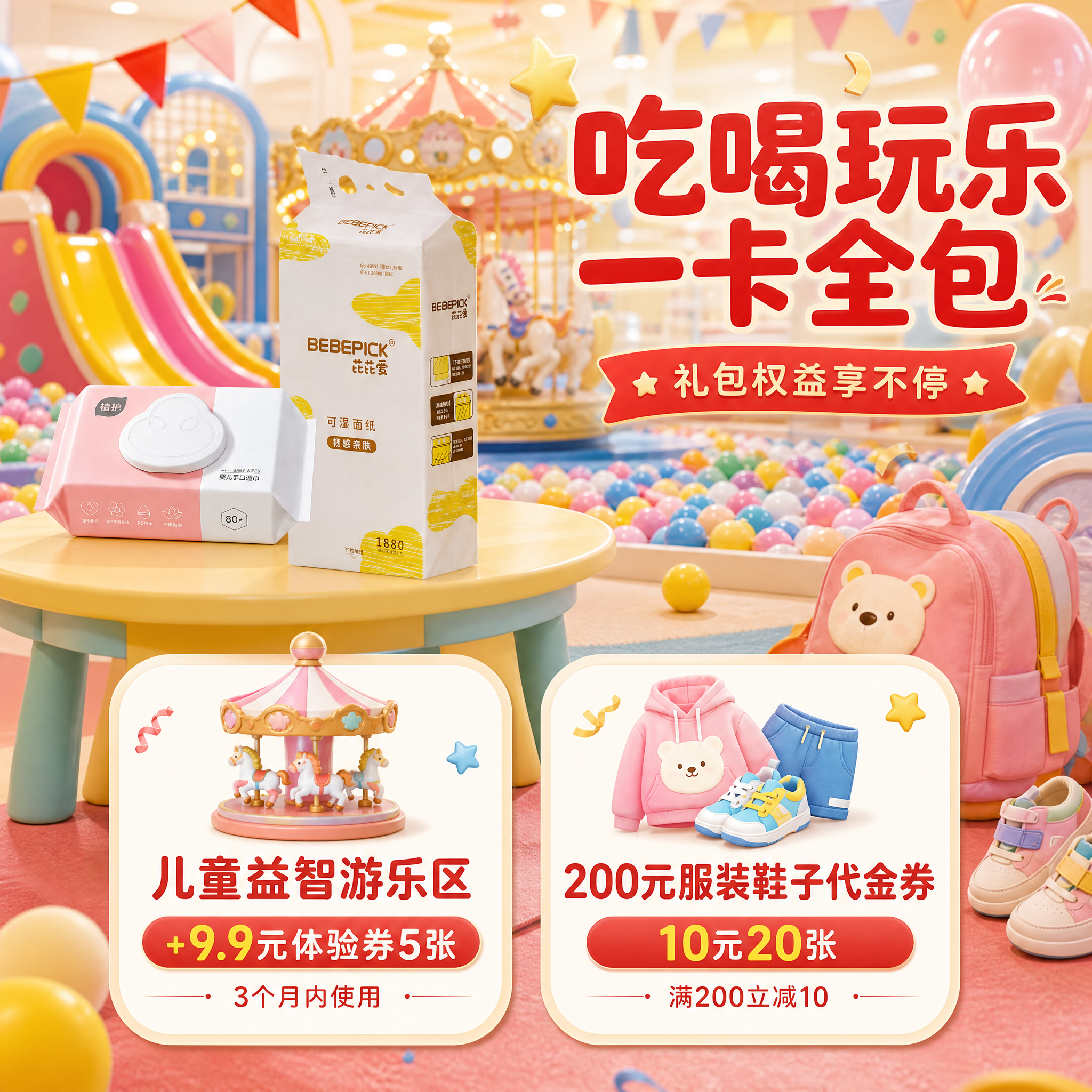 [主图-6] 子康嘉年华19.9元母婴大礼包 儿童游乐+服鞋代… - 图片创意预览