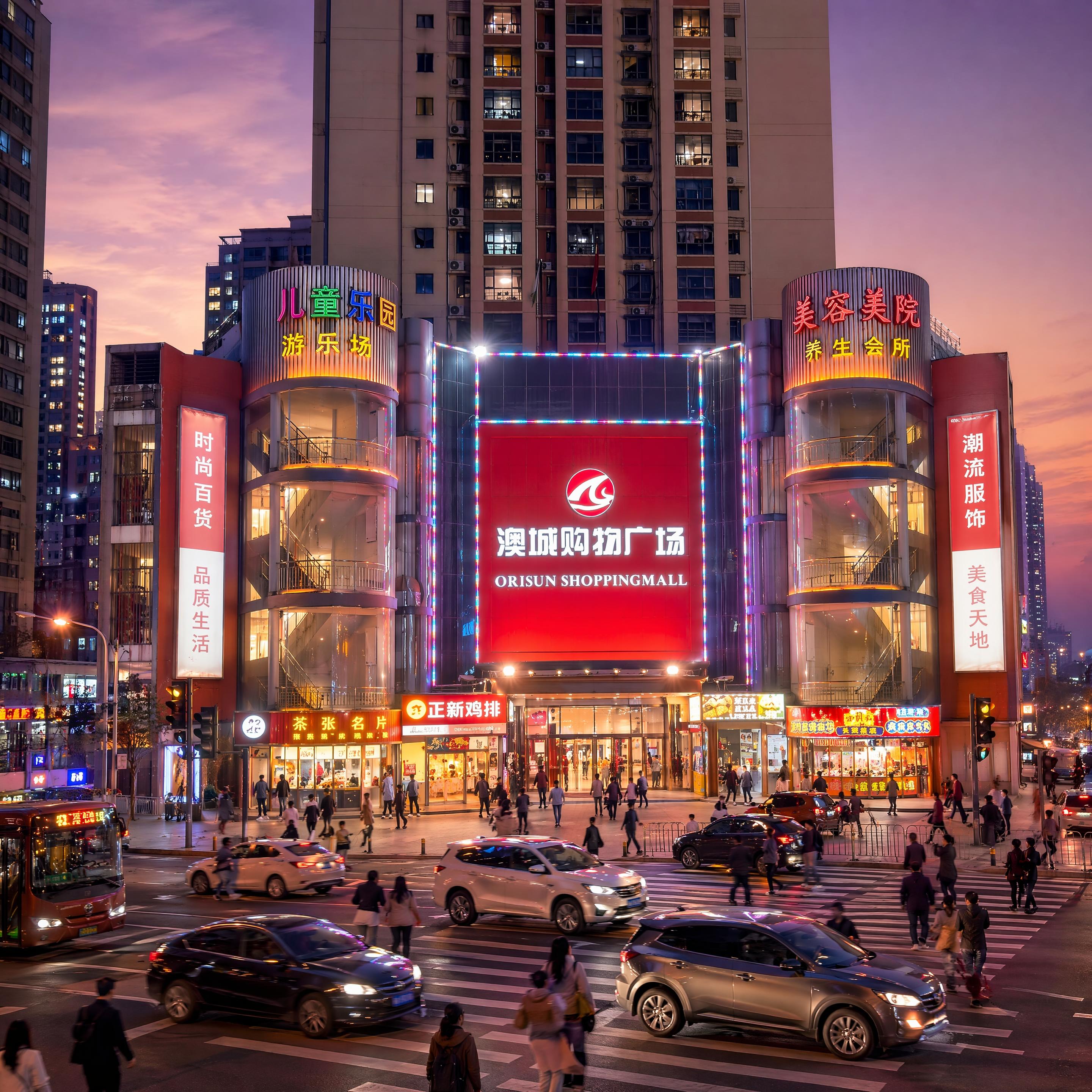 澳城购物广场建筑，严格参照上传产品图https://gdesi… - 图片创意预览