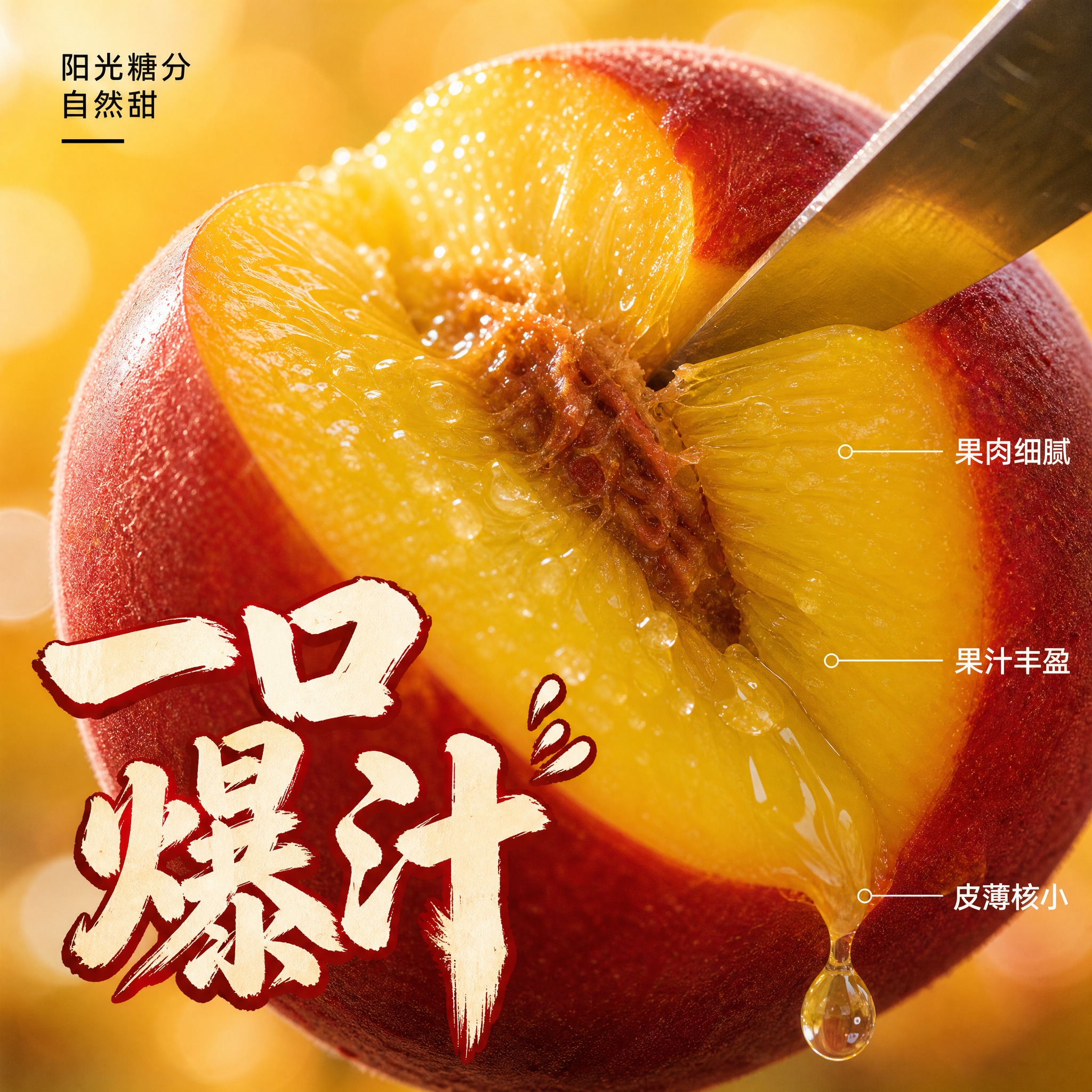 [主图-3] 新疆戈壁油桃 爆汁细节微距特写 [统一基调] 高… - 图片创意预览