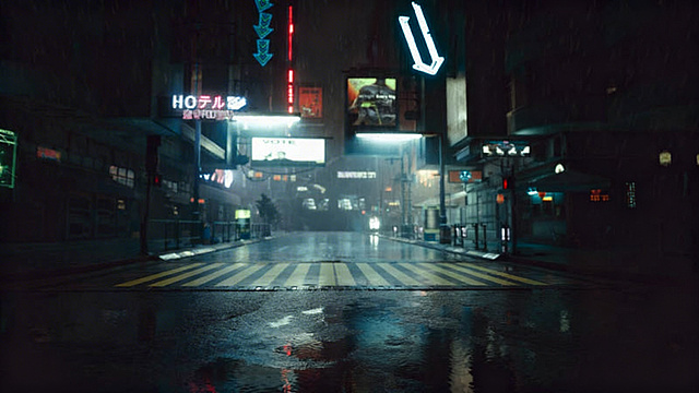 去除图片中所有的花瓣水印，保留原本赛博朋克雨夜街道的全部画面内容，画面细节保持完整，无明显修改痕迹