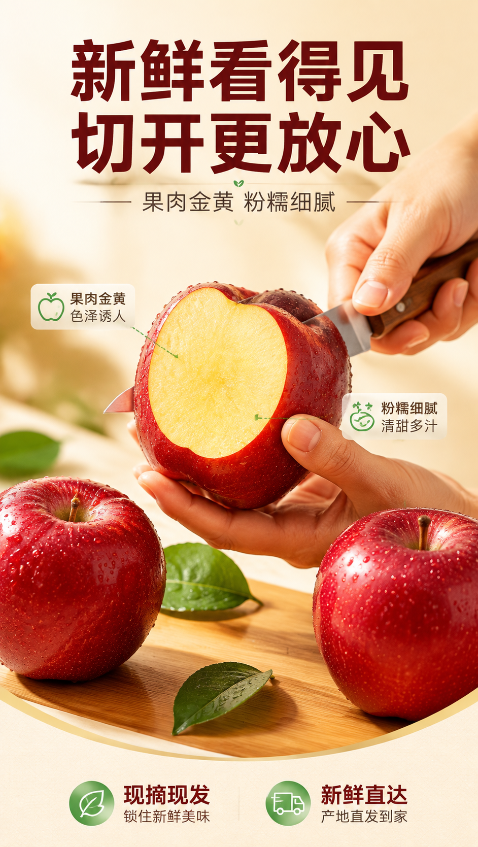 [商品] 使用【图1】天水花牛苹果；保留红亮外皮、果点、五棱果… - 图片创意预览