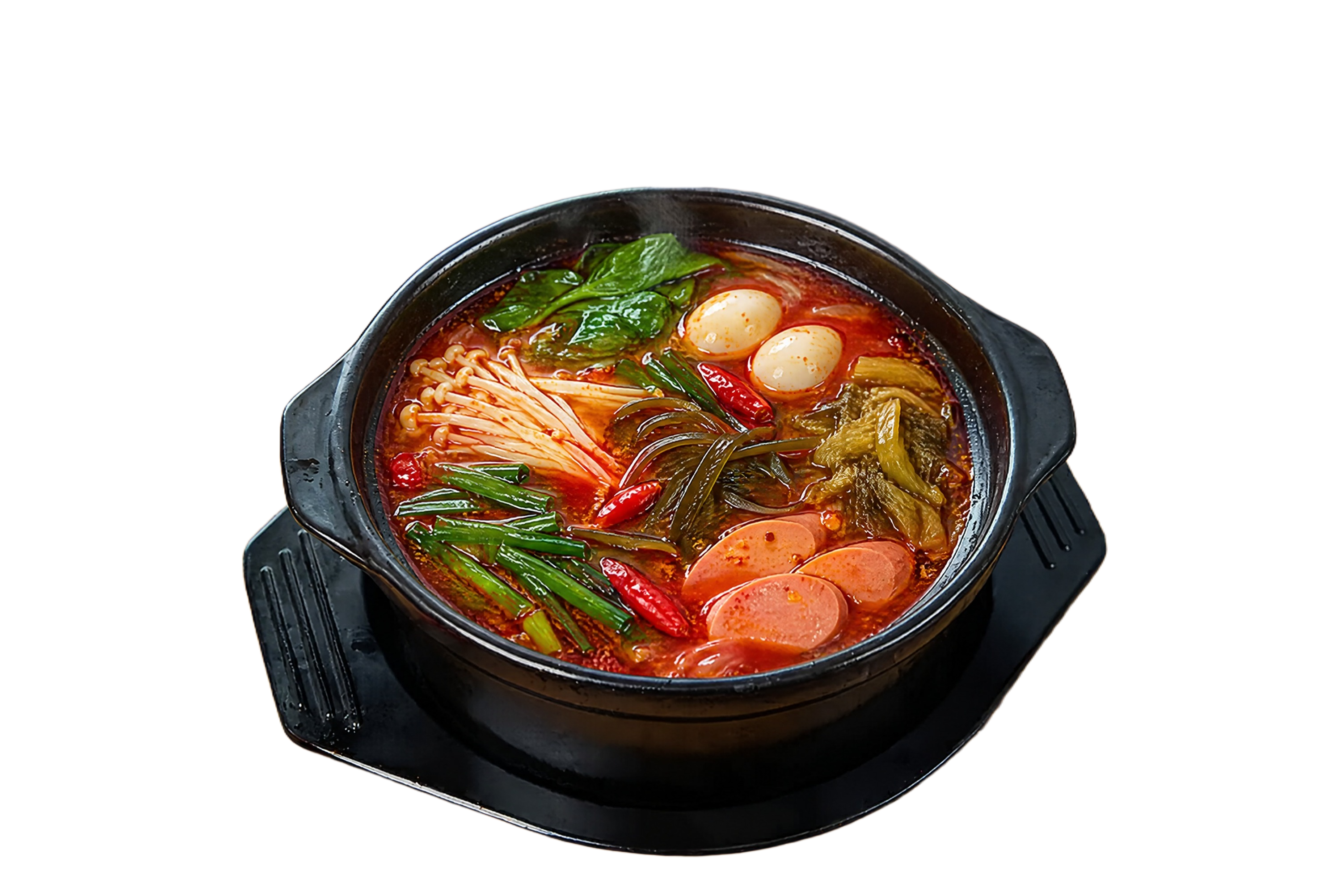 模仿图一的拍摄风格与构图，重新生成一张真实的砂锅米线美食摄影：… - 图片创意预览
