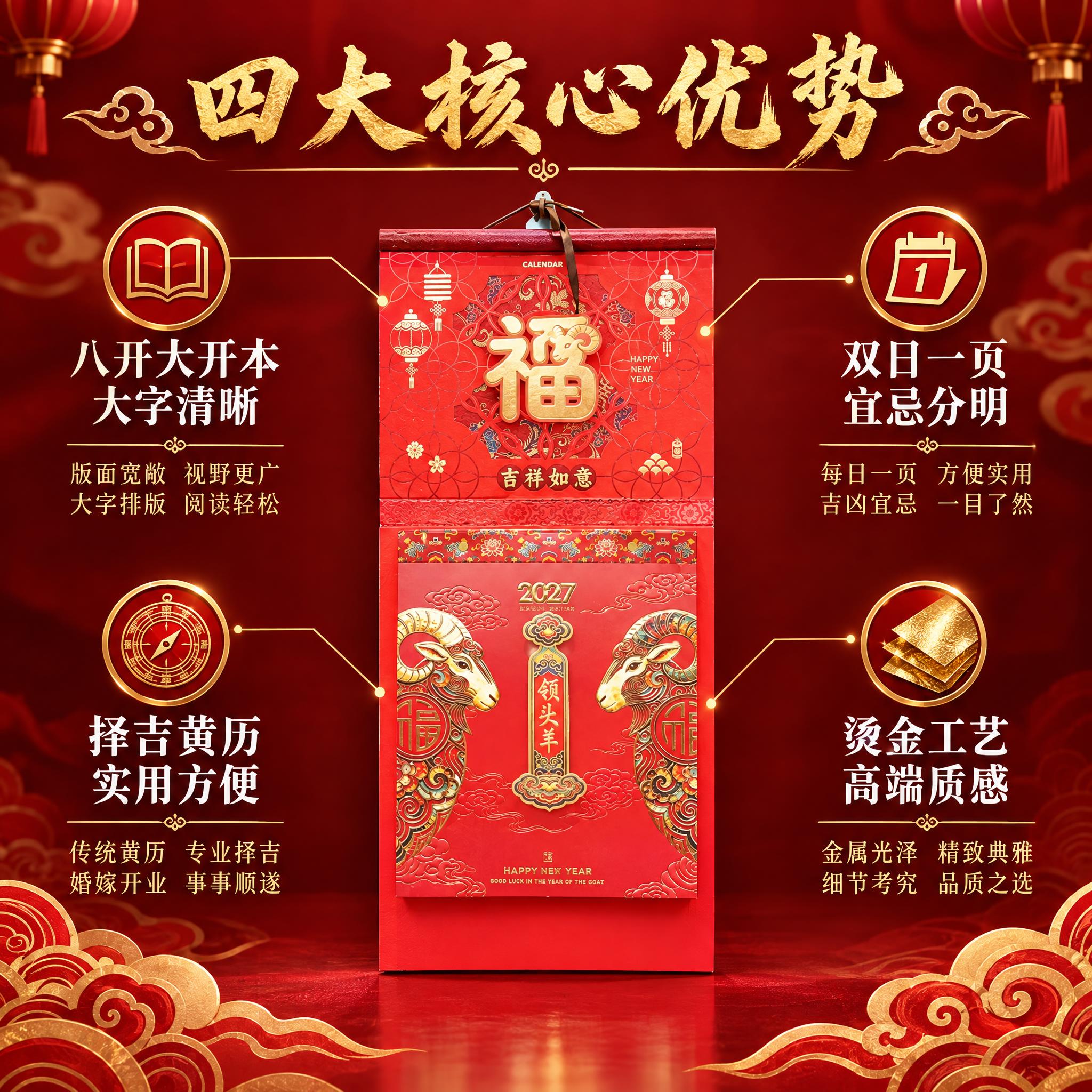[主图-2] 核心亮点展示，突出撕历的四大核心功能优势。 [统… - 图片创意预览