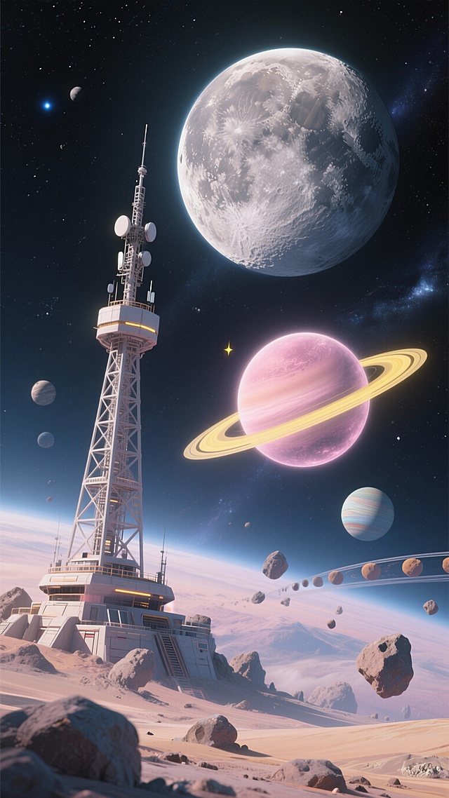 帮我生成20张关于月亮或者星球的图片