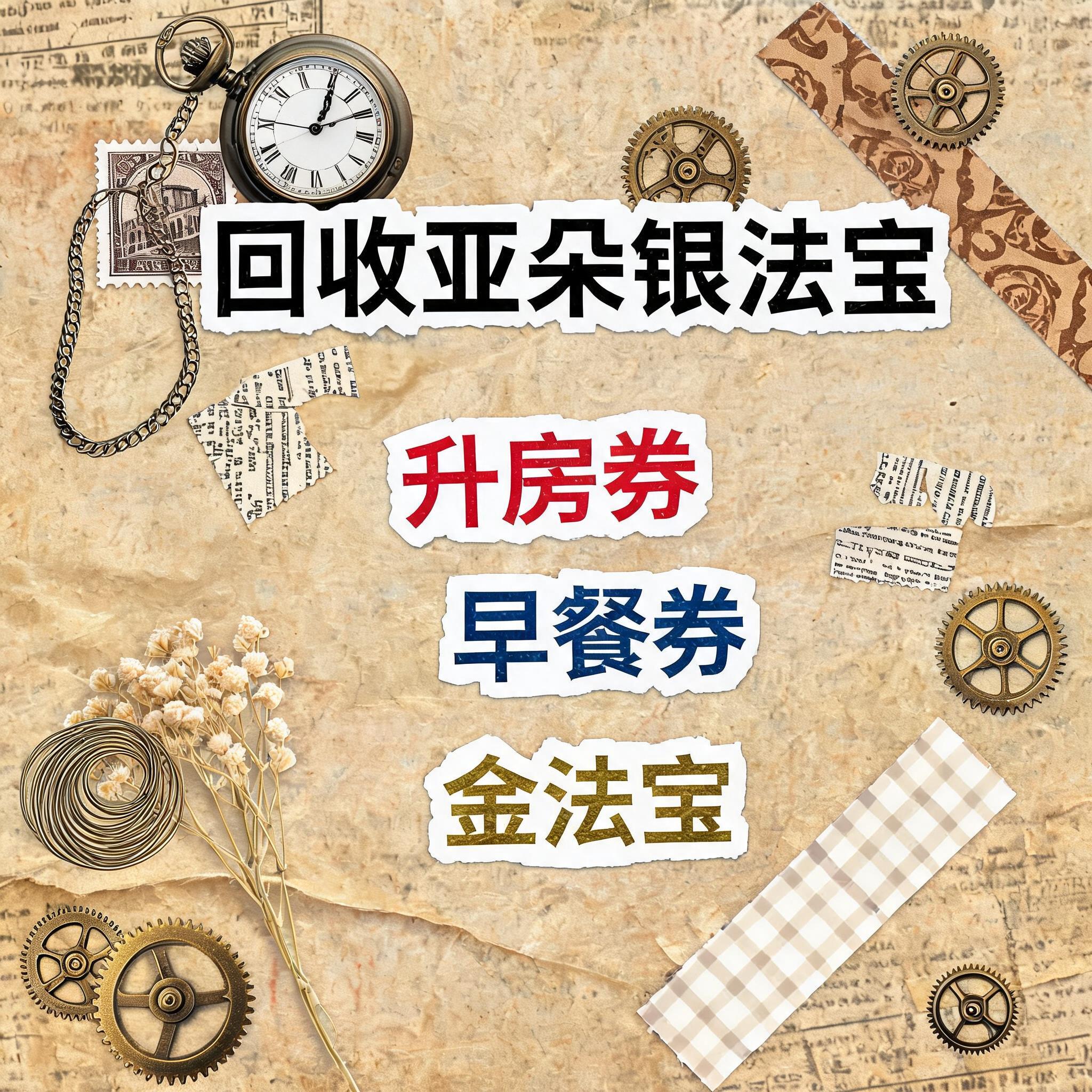 小红书大字封面，复古手账拼贴风格，参考图风格，主题文字为"回收… - 图片创意预览