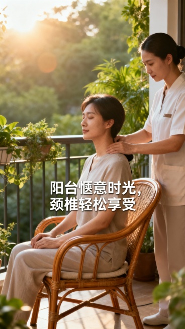 生成50张上门颈椎按摩的图文，图片加入一些文字预览效果
