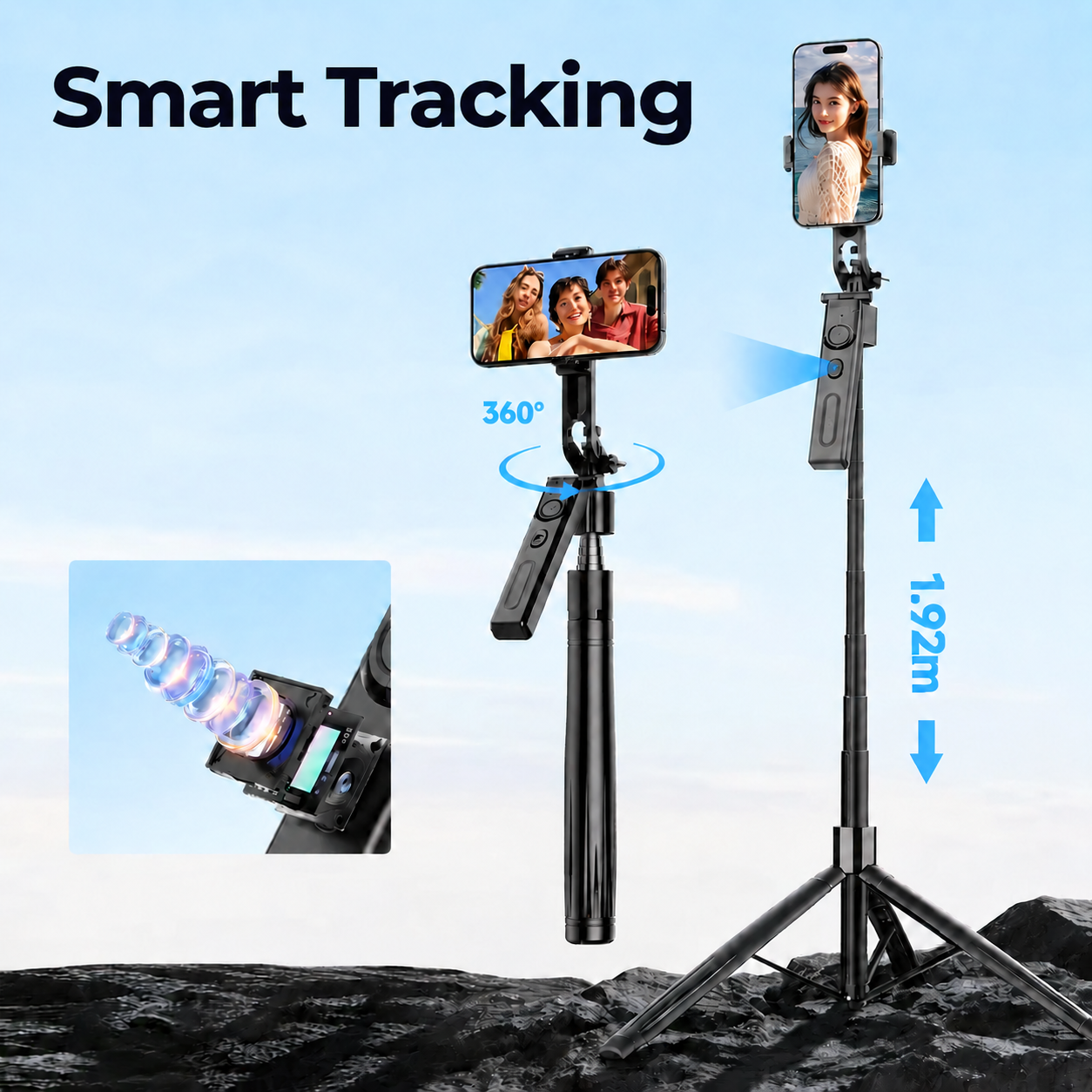 在画面左上角的天空空白区域添加英文标题"Smart Track… - 图片创意预览