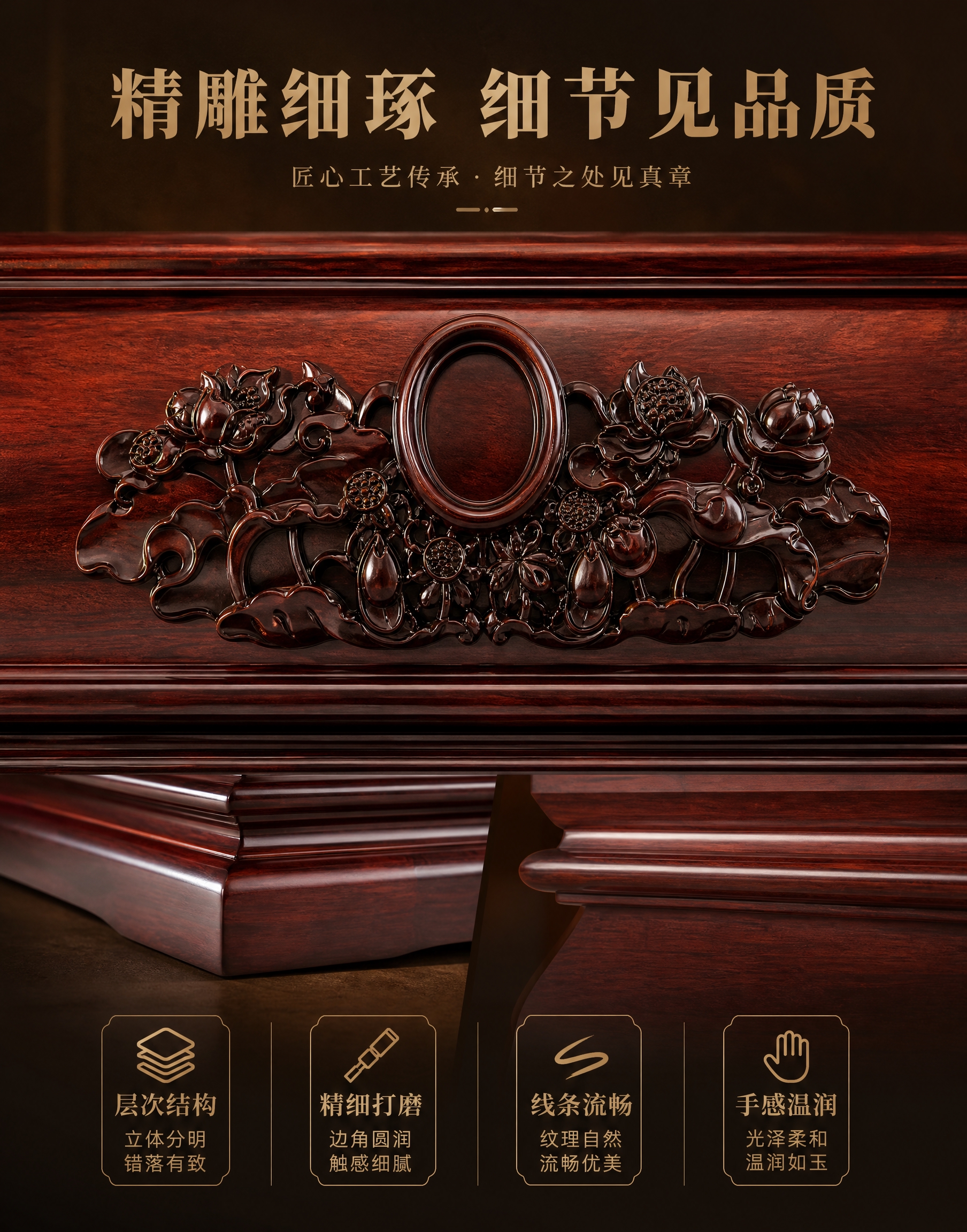 [主图-5] 雕刻工艺细节展示（竖版），突出精雕细琢的工艺品质… - 图片创意预览
