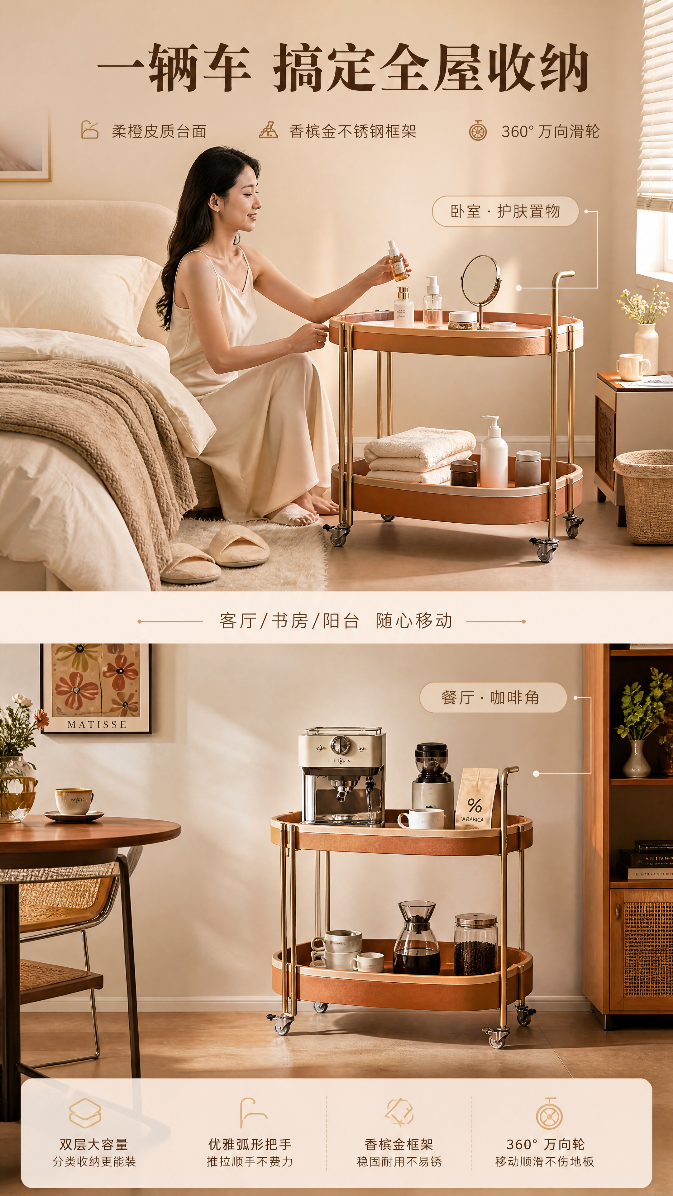 [商品] 使用【图1】右侧DS-813B橙色双层餐车；保留椭圆… - 图片创意预览