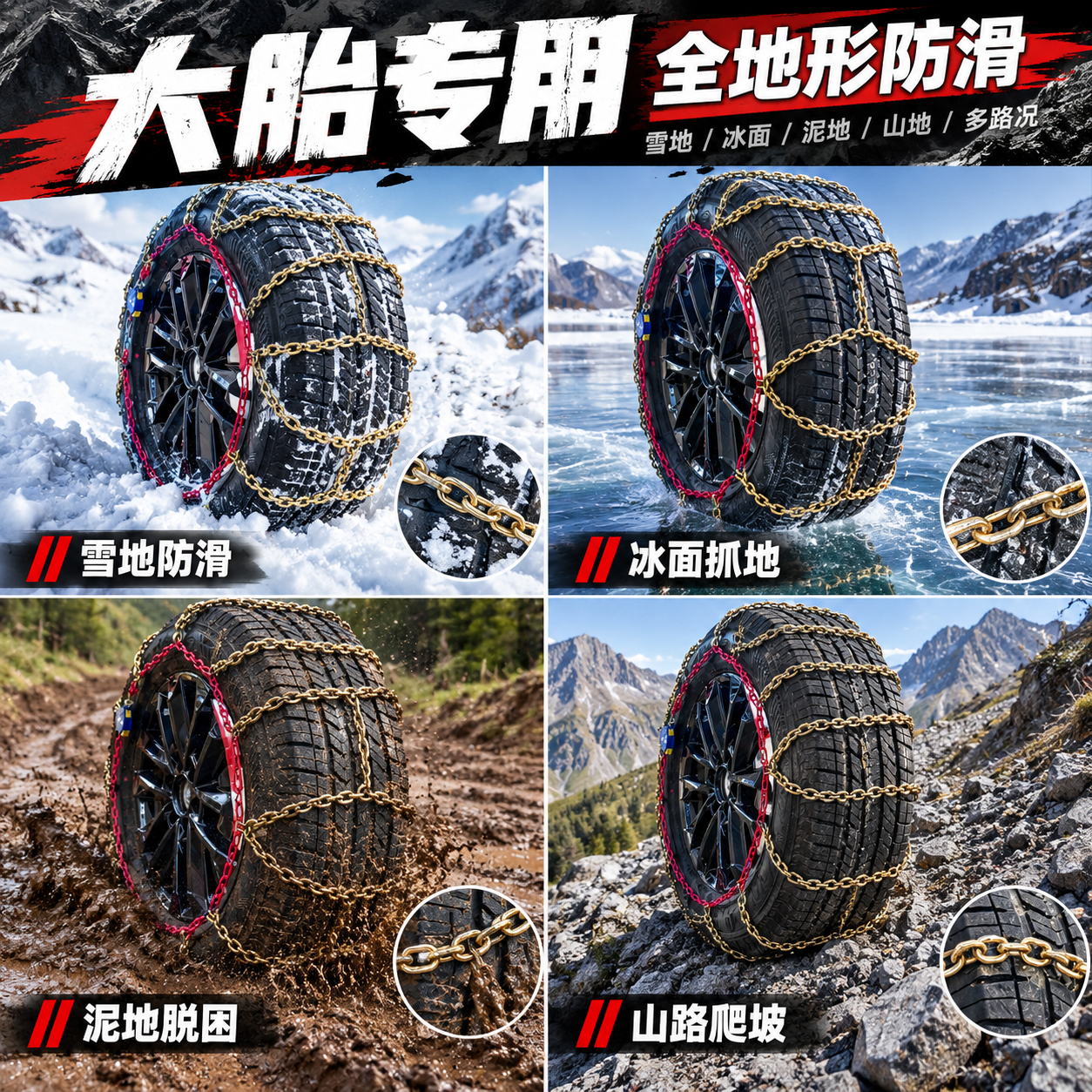 [主图-4] 场景适用 越野雪地冰面多路况防滑效果展示 [统一… - 图片创意预览