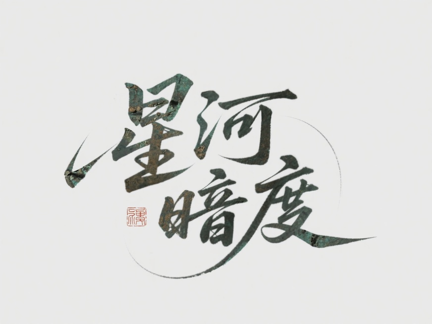 手写文字“星河暗度 “/ 篆刻印章风格 / 青铜器铭文质感预览效果