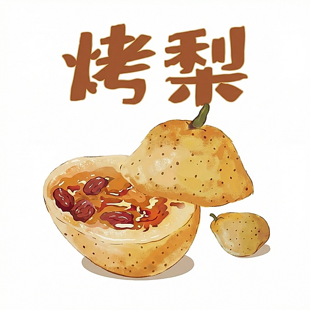 烤梨删掉底色变成纯白