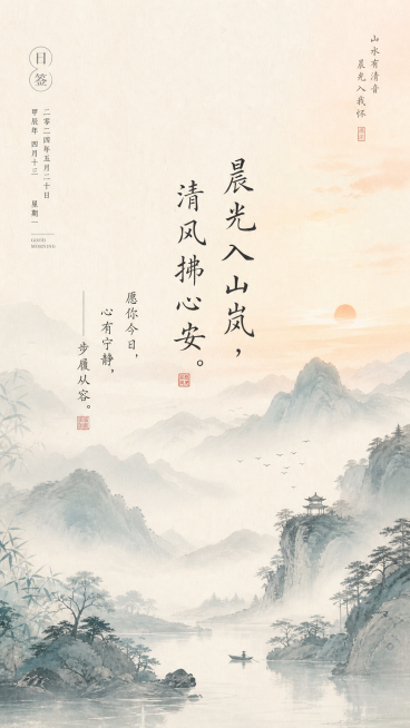 晨光入山岚，清风拂心安预览效果